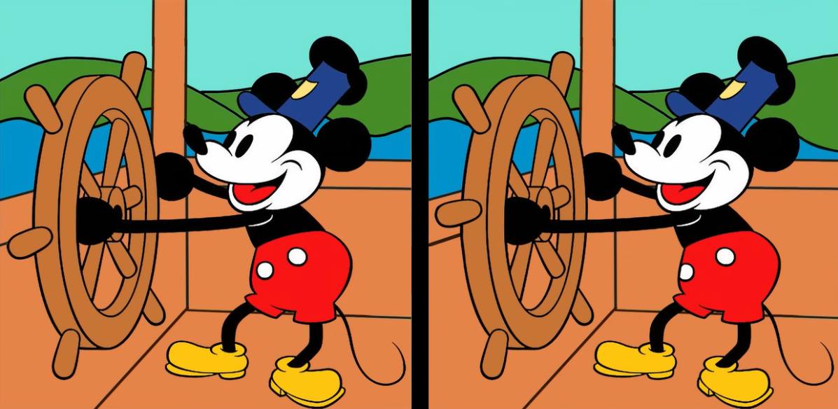 Spot 3 Differences Between The Mickey Mouse Pictures Within 14 Seconds